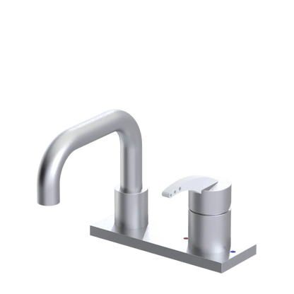 Rubinet 4" Centre Single Control Lav. Set. with Genesis spout (less drain) Satin Chrome