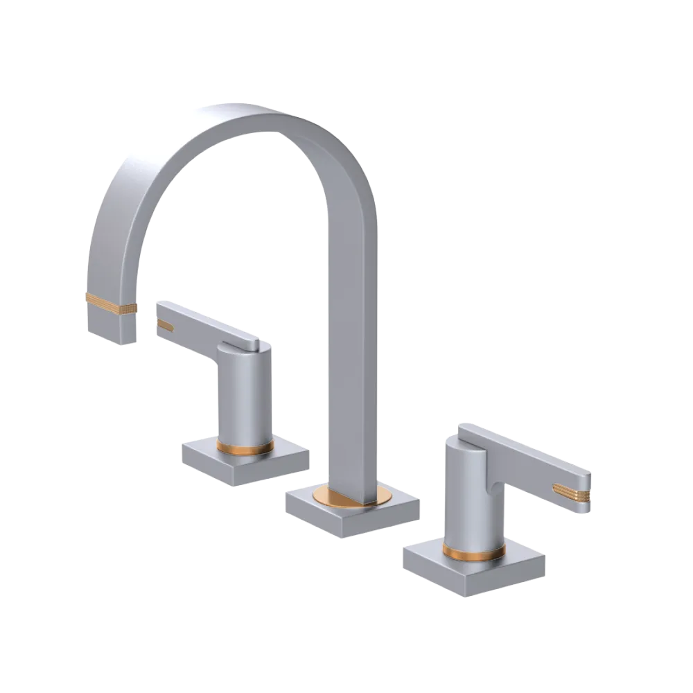 Rubinet Widespread Lav. Set. (less drain) Satin Chrome