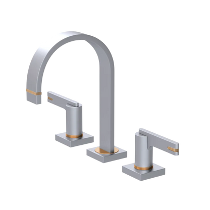 Rubinet Widespread Lav. Set. (less drain) Satin Chrome