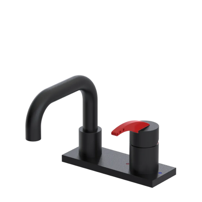 Rubinet 4" Centre Single Control Lav. Set. with Genesis spout (less drain) Matt Black