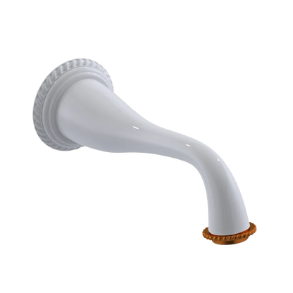 Rubinet Tub Filler Spout Wall Mount White