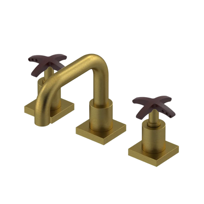 Rubinet Widespread Lav. Set. with Genesis spout (less drain) Antique Brass Matt