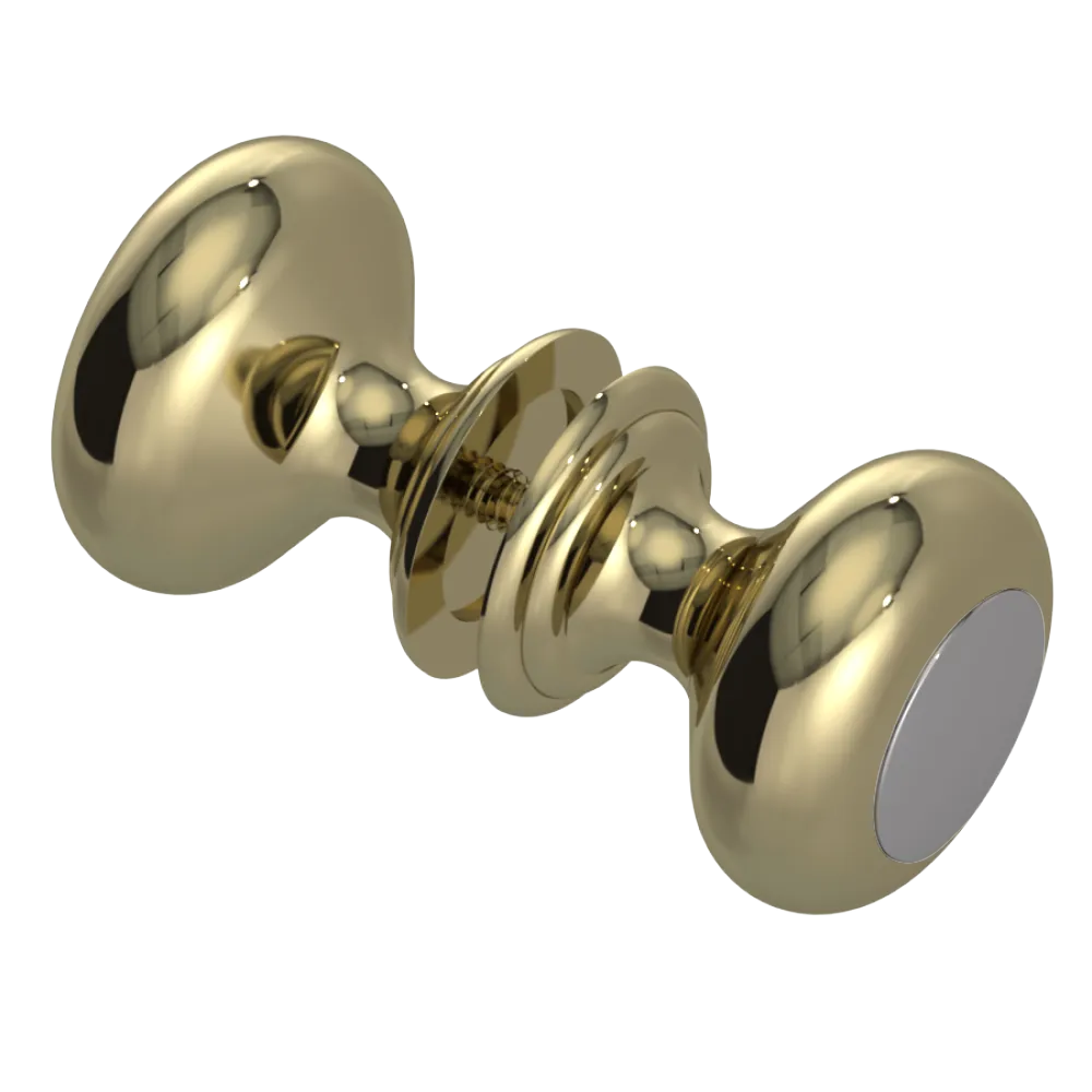 Rubinet Shower Door Knob (set) Natural Brass