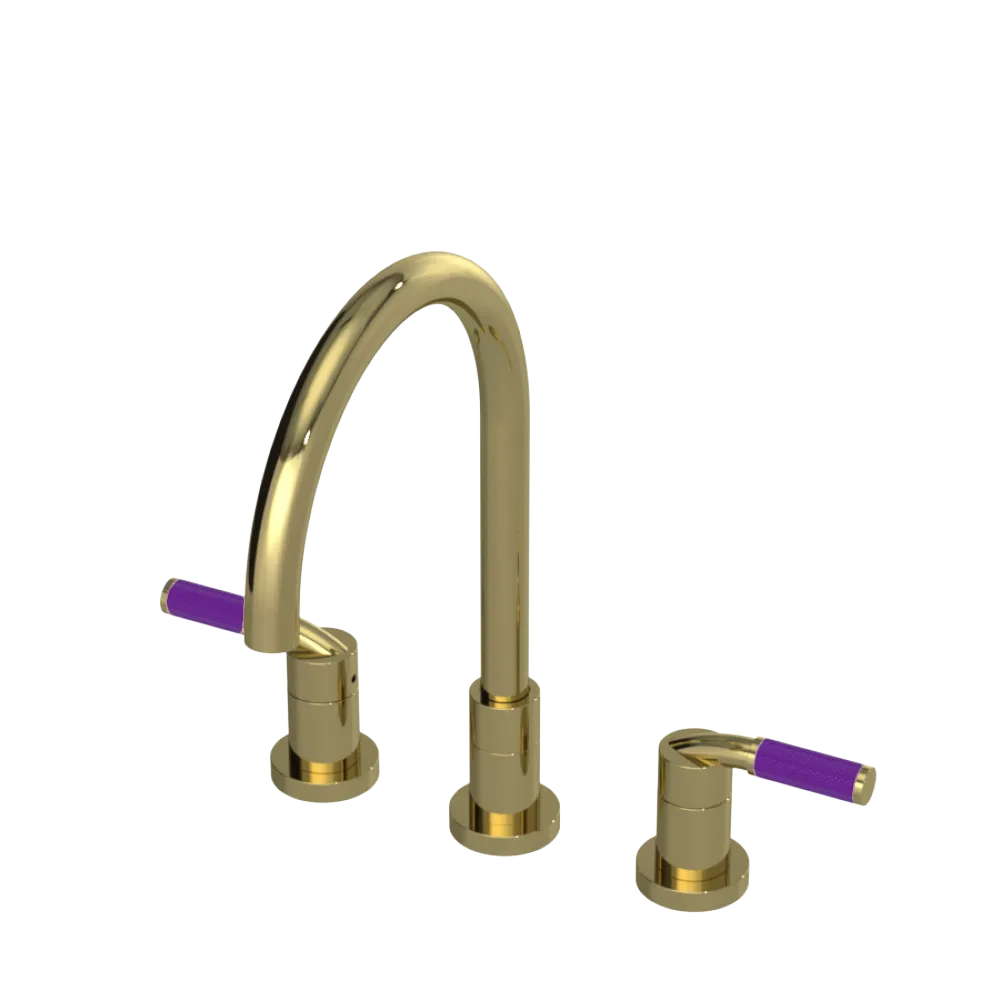 Rubinet Widespread Kitchen Set Natural Brass