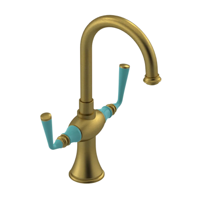 Rubinet Single Hole Dual Handle Lav. Set. (less drain) Antique Brass Matt