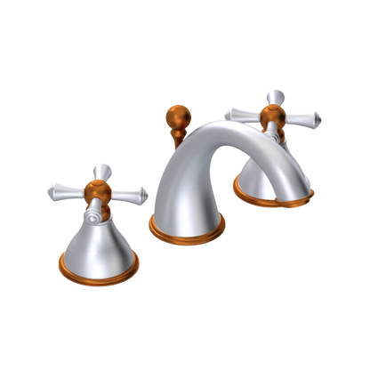 Rubinet Widespread Lav. Set. (less drain) Satin Chrome