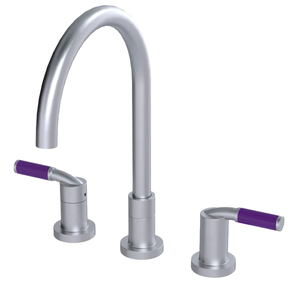 Rubinet Widespread Kitchen Set Satin Chrome