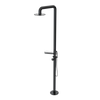 Rubinet Pressure Balance Outdoor Shower with Hand Held Shower & 10" Shower Head (with shelf) - 304 Stainless Steel Black