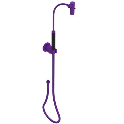 Rubinet Hand Held Shower Bidet with Extended Reach & Dual Function Spray Including Wall Bracket with Supply & Hose (Round) Purple Haze