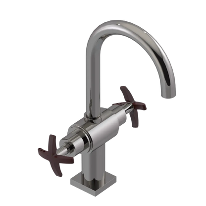 Rubinet Single Hole Dual Handle Lav. Set. (less drain) Polished Nickel