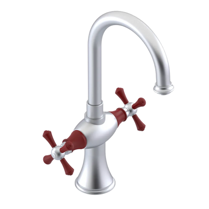 Rubinet Single Hole Dual Handle Lav. Set. (less drain) Satin Chrome