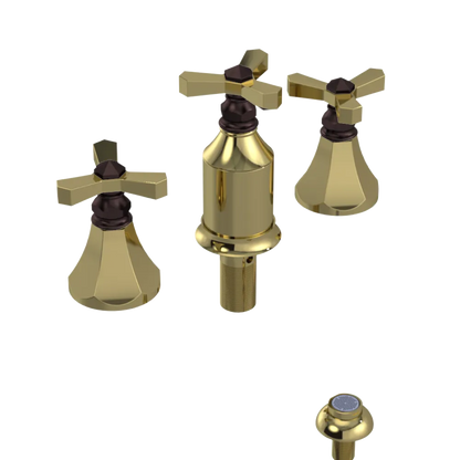 Rubinet Bidet Fitting with Spray, Diverter, and Vacum Breaker (Less Drain) Bright Brass