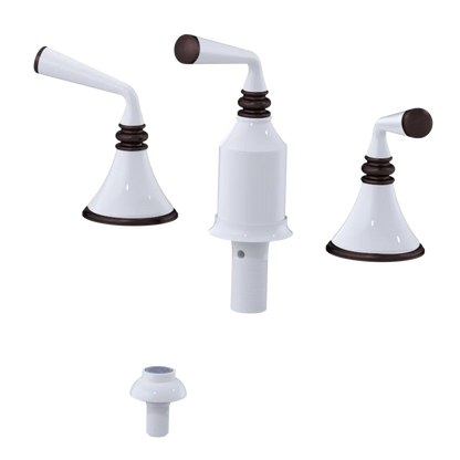 Rubinet Bidet Fitting with Spray, Diverter, and Vacum Breaker (Less Drain) White