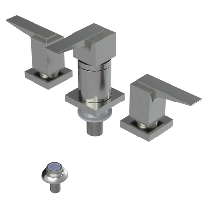 Rubinet Bidet Fitting with Spray, Diverter, and Vacuum Breaker (less drain) Satin Nickel