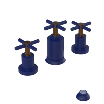 Rubinet Bidet Fitting with Spray, Diverter, and Vacuum Breaker (less drain) Midnight Blue