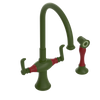 Rubinet Two Handle Single Hole Kitchen Set with Hand Spray Green Envy