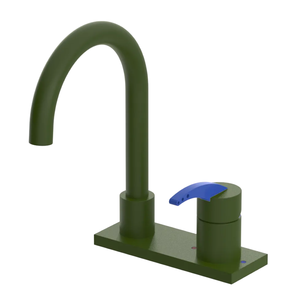 Rubinet 4" Centre Single Control Lav. Set. (less drain) Green Envy