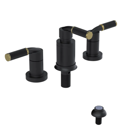 Rubinet Bidet Fitting with Spray, Diverter, and Vacum Breaker (Less Drain) Matt Black