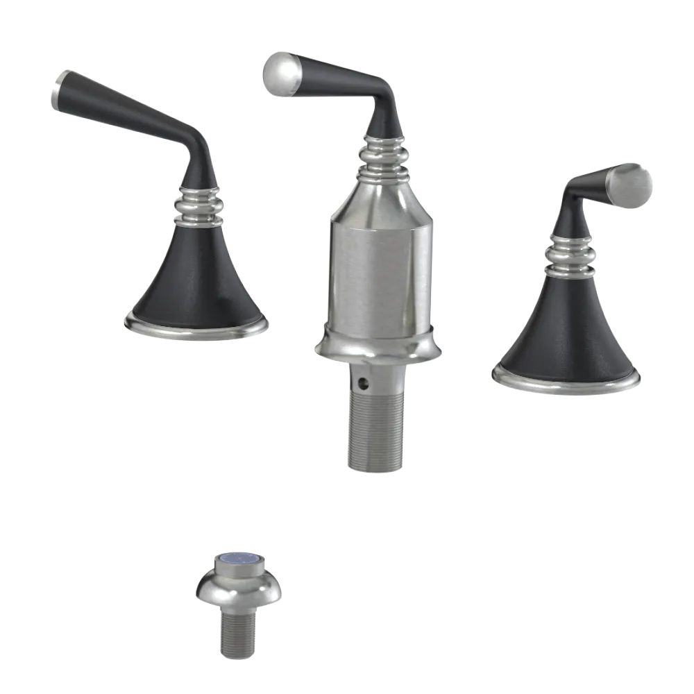 Rubinet Bidet Fitting with Spray, Diverter, and Vacum Breaker (Less Drain) Satin Nickel