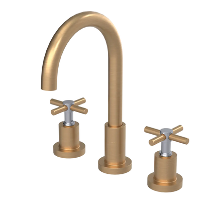Rubinet Widespread Kitchen Set with LaSalle Spout Satin Gold