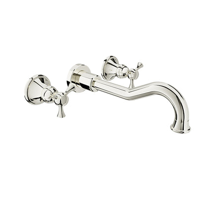 Baril Two handles wall-mounted lavatory faucet, drain not included
