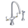 Rubinet Two Handle Single Hole Kitchen Set with Hand Spray Satin Chrome