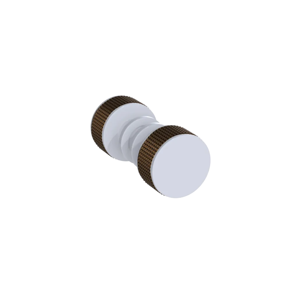 Rubinet Shower Door Knob (set) White