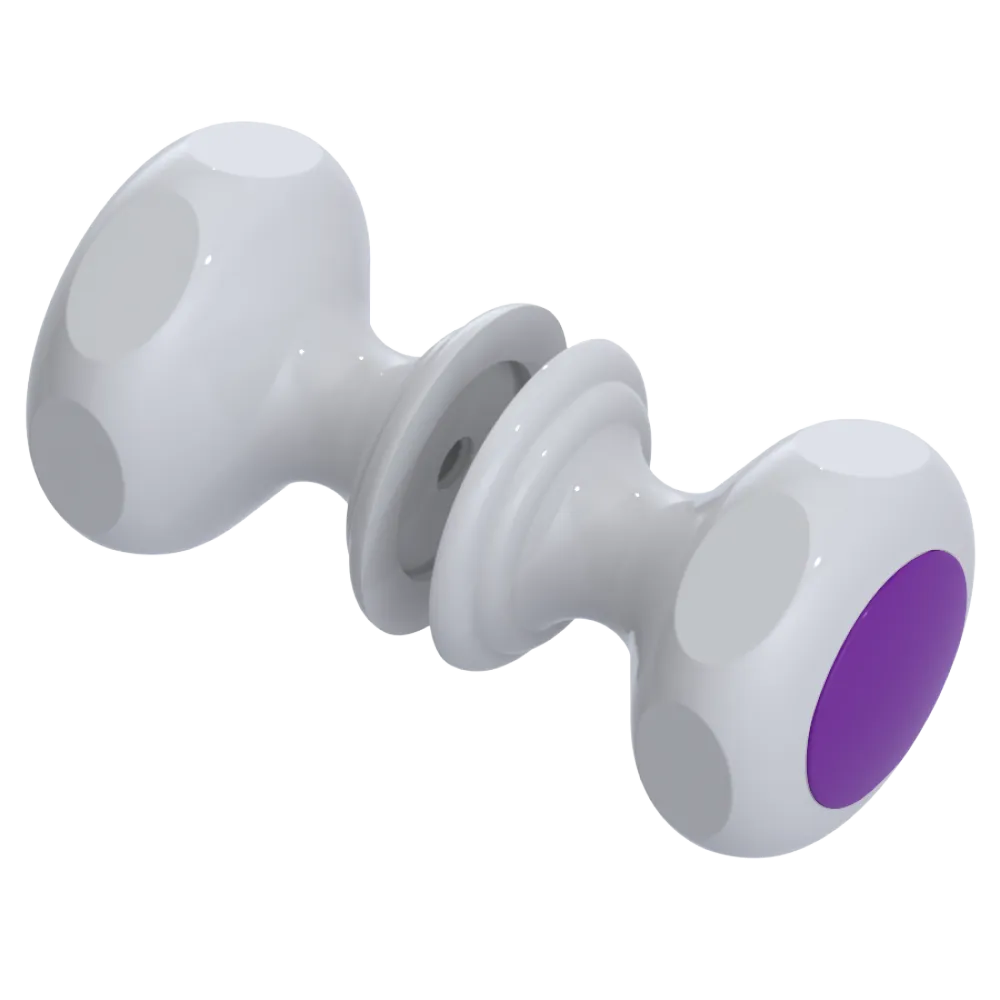 Rubinet Shower Door Knob (set) White