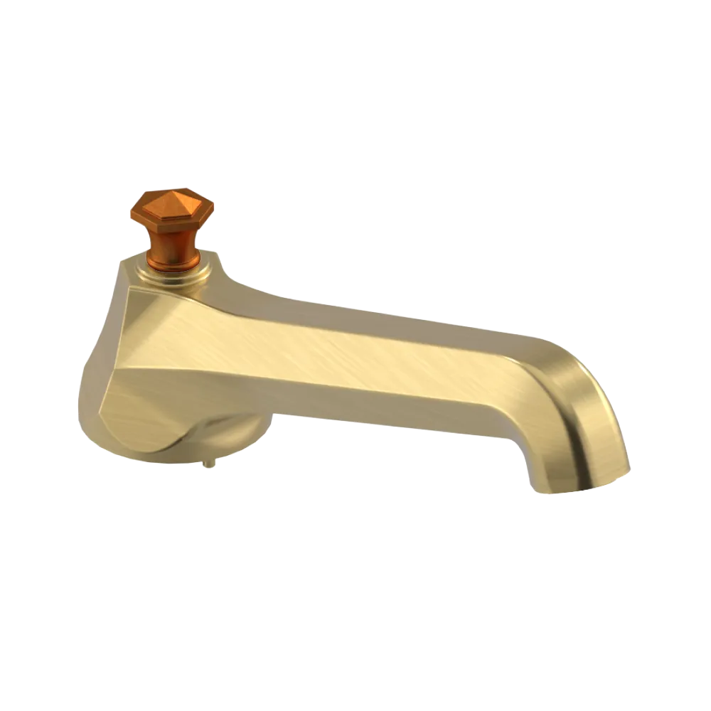 Rubinet Tub Filler Spout Deck Mount Satin Gold