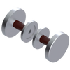 Rubinet Shower Door Knob (set) Satin Chrome
