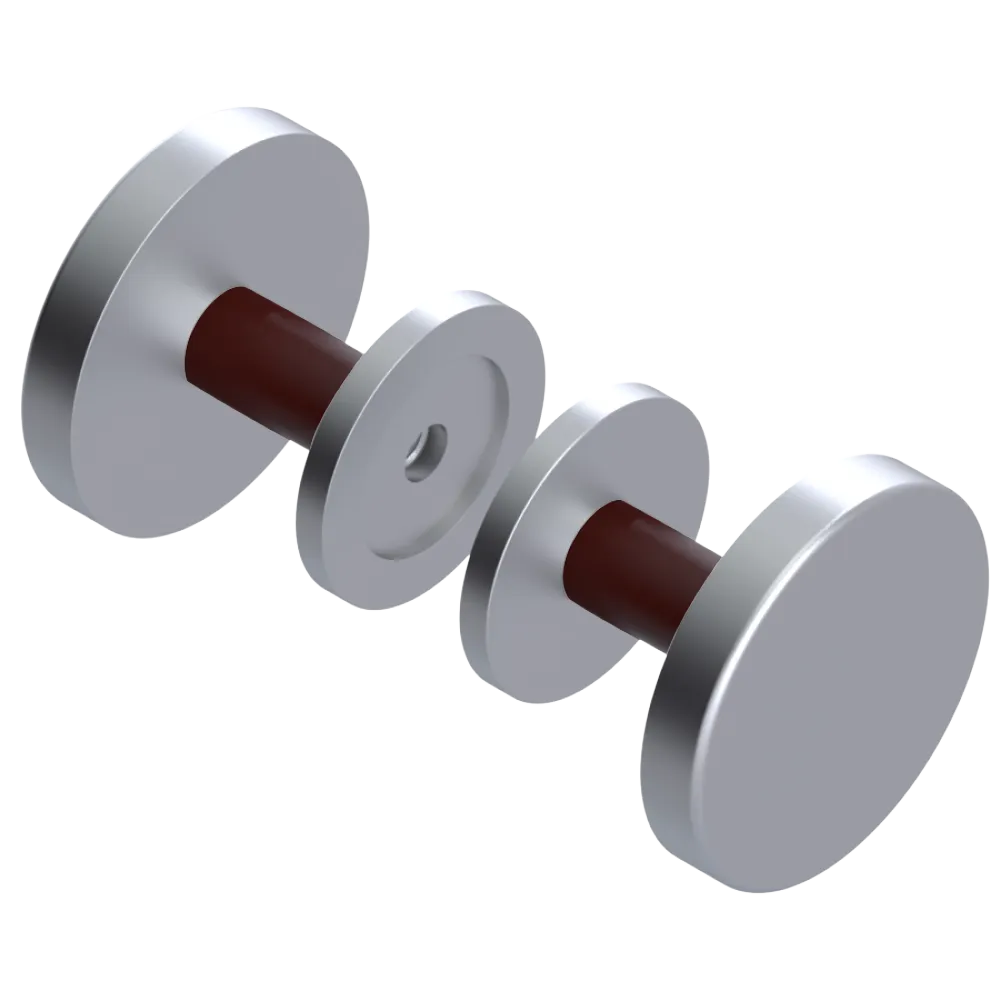 Rubinet Shower Door Knob (set) Satin Chrome