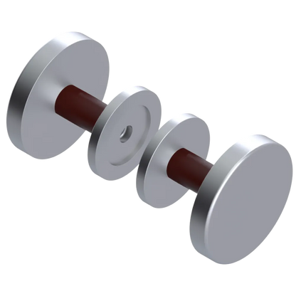 Rubinet Shower Door Knob (set) Satin Chrome