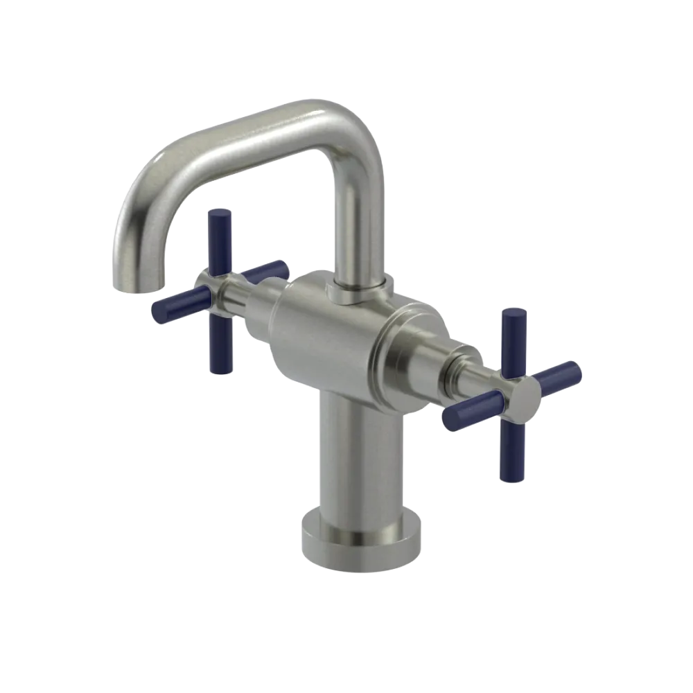 Rubinet Single Hole Dual Handle Lav. Set. (less drain) Satin Nickel