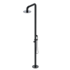 Rubinet Pressure Balance Outdoor Shower with Hand Held Shower & 10" Shower Head - 304 Stainless Steel Matt Black