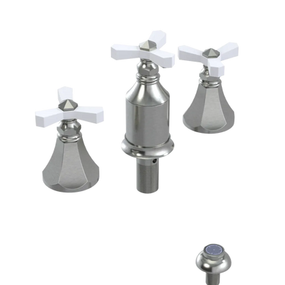 Rubinet Bidet Fitting with Spray, Diverter, and Vacum Breaker (Less Drain) Satin Nickel