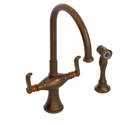 Rubinet Two Handle Single Hole Kitchen Set with Hand Spray Oil Rubbed Bronze