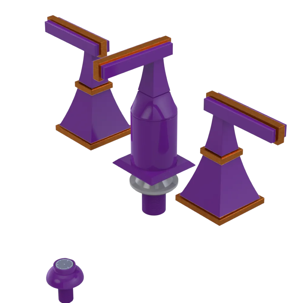 Rubinet Bidet Fitting with Spray, Diverter, and Vacum Breaker (Less Drain) Purple Haze
