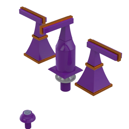 Rubinet Bidet Fitting with Spray, Diverter, and Vacum Breaker (Less Drain) Purple Haze