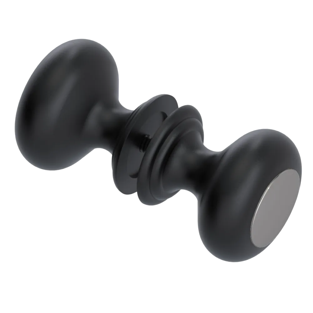 Rubinet Shower Door Knob (set) Matt Black