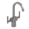 Rubinet Single Hole Dual Handle Lav. Set. (less drain) Polished Nickel
