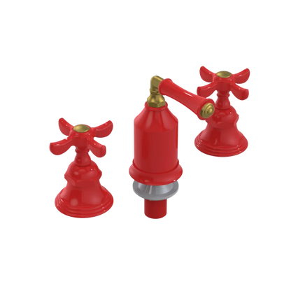 Rubinet Bidet Fitting with Spray, Diverter, and Vacum Breaker (Less Drain) Red