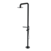 Rubinet Pressure Balance Outdoor Shower with Hand Held Shower & 10" Shower Head (with shelf) - 304 Stainless Steel Black