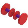 Rubinet Shower Door Knob (set) Red