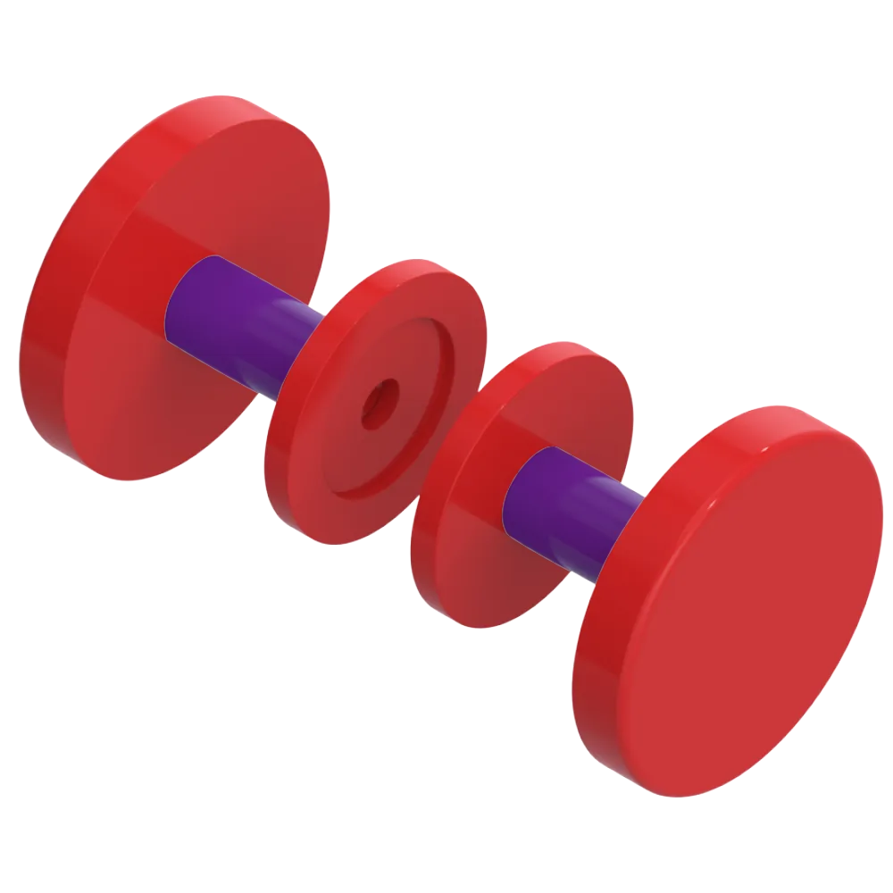 Rubinet Shower Door Knob (set) Red