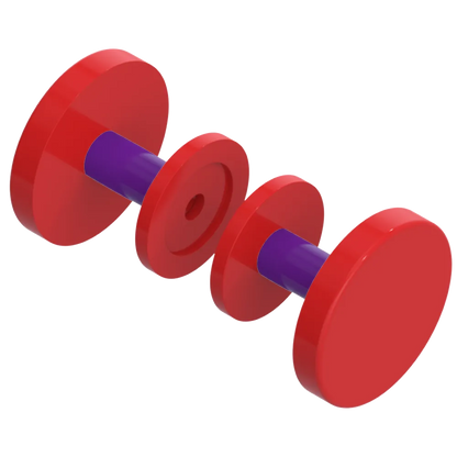 Rubinet Shower Door Knob (set) Red