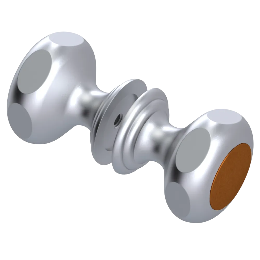 Rubinet Shower Door Knob (set) Satin Chrome