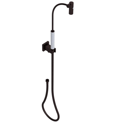 Rubinet Hand Held Shower Bidet with Extended Reach & Dual Function Spray Including Wall Bracket with Supply & Hose (Square) Oil Rubbed Bronze