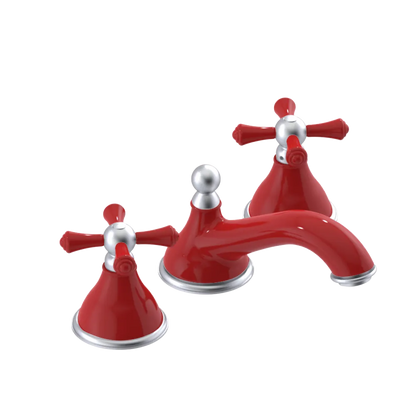 Rubinet Widespread Lav. Set. (less drain) Red