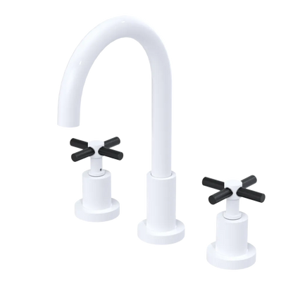 Rubinet Widespread Kitchen Set with LaSalle Spout White