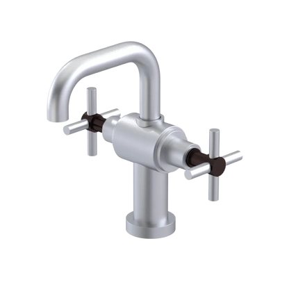 Rubinet Single Hole Dual Handle Lav. Set. (less drain) Satin Chrome